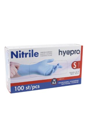 Handschoen Nitrile – Maat S – BLAUW [Box à 100 stuks]